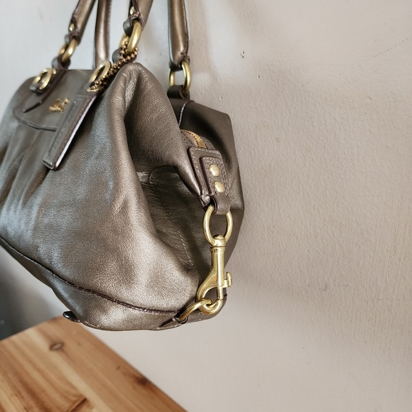 Coach Ashley Convertible Leather Metallic Satchel Handbag Purse F15445 - Picture 5 of 16